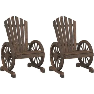 vidaXL Adirondack-Gartenstühle 2 Stk. Massivholz Tanne - Braun
