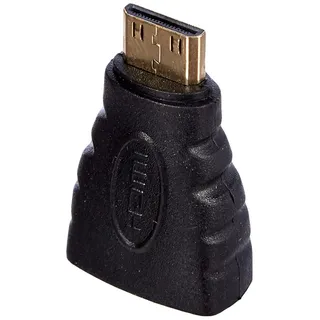 HDSupply HA030 Mini HDMI Stecker auf HDMI Buchse Adapter (vergoldet, FullHD, 1080p) schwarz 1 stück