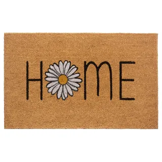 HANSE HOME Kokosmatte , Multicolor, Hellbraun , Naturmaterialien , Blume , rechteckig , 45x75 cm , rutschfest, für Fußbodenheizung geeignet, rutschhemmend, pflegeleicht, widerstandsfähig , Teppiche und Böden, Schmutzfangmatten, Fußmatten