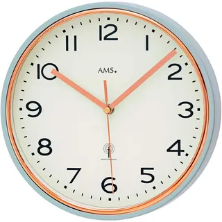 AMS Wanduhr 25,0 cm 5509 grau/silber/weiß