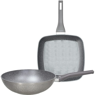 Tognana Deep Moon 2-teiliges Set, Wok 28 cm + Grill 28 x 28 cm