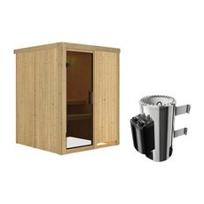 KARIBU Sauna »Ogershof«, inkl. 3.6 kW Saunaofen mit integrierter Steuerung, für 3 Personen - beige