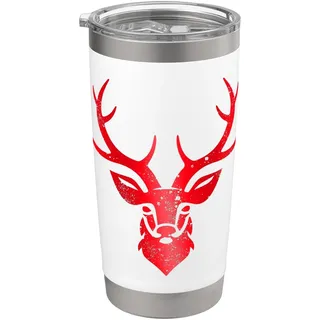 Hirsch Chalet Geweih Retro Hirschgeweih Vintage Souvenir Doppelwandiger Edelstahl-Thermobecher
