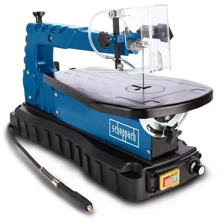 Scheppach Dekupiersäge mit flexibler Welle DECO FLEX SL | 2in1 Funktion - Sägen & Schleifen | Schnitthöhe/-tiefe: 50/405 mm | Variable Hubzahl 550 – 1500min-1 | Tisch beidseitig schwenkbar +/-45°