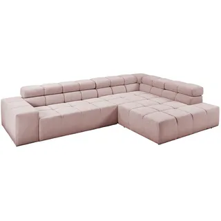 KAWOLA Ecksofa Feincord 4-Sitzer Rosa