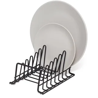 simplywire – Tellerregal/Abtropfkorb – Küchenschrank-Organizer - Klein - Schwarzer kunststoffbeschichteter Stahl