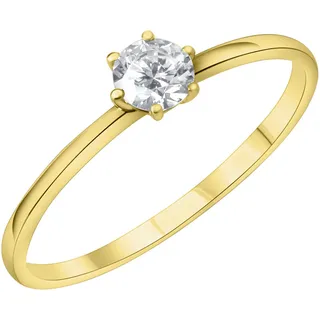 Firetti Fingerring »Schmuck Geschenk Gold 375 Fingerring Damenring Solitär«, mit Zirkonia (synth.) Firetti gelbgoldfarben-kristallweiß + kristallweiß 60