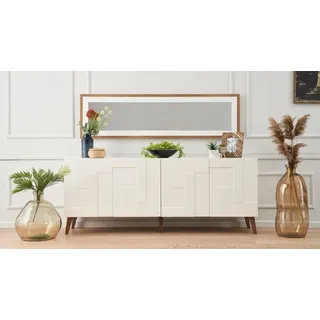 Esszimmer Anrichte Holzmöbel Modern Luxus Sideboard Design Kommode - Weiß