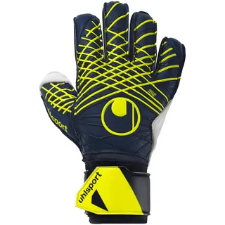 Uhlsport Torwarthandschuhe Prediction Soft Flex Frame - Torwarthandschuhe für Kinder und Erwachsene mit Fingerschutz, Marine/weiß/Fluo gelb,