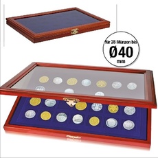 Bild Münzen-Vitrine für 28 Münzen bis Durchmesser 40 mm