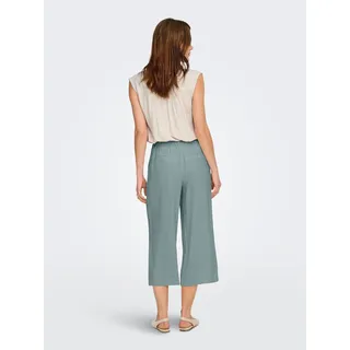 Culotte ONLY "ONLSIESTA HW LIN BL CLEAN CULOT PNT NOOS", Damen, Gr. S, N-Gr, abyss, Web, Obermaterial: 80% Viskose, 20% Leinen, unifarben, 7/8-Länge, Hosen Culotte, mit Leinen