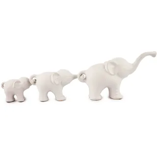 Pajoma Elefanten-Trio ''Family II' aus Porzellan, L 26,5 x B 8,5 x H 15 cm