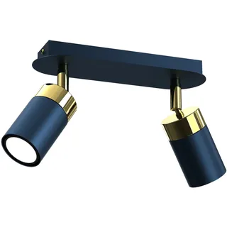 Deckenleuchte Joker Navy Blue/Gold 2Xgu10 Deckenlampe Deckenspots - Blau