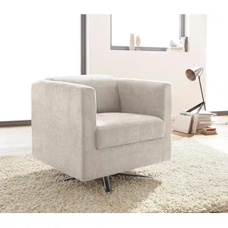 Home Affaire Cocktailsessel Bob Polyester 72 x 71 x 75 cm Beige drehbar mit Sternfuß