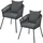 2er Set Gartenstuhl 58 x 58 x 78 cm anthrazit