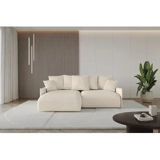 altdecor Eckcouch Cord 2-Sitzer Beige