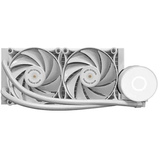 Mars Gaming ML-PRO240, Professionelle CPU-Flüssigkeitskühlung, TDP 450W, 2 Ultraleise FDB-Lüfter, Opti-Chamber Pumpe mit Weißem Beleuchtungsring, Universal-Multisockel, Weiß
