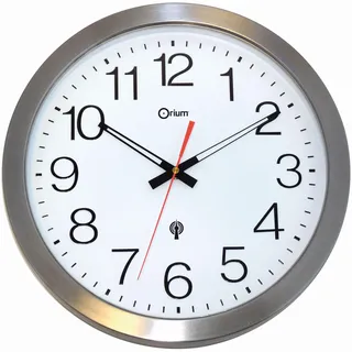 Wanduhr wasserdicht funkgesteuert Edelstahl Durchmesser 35 cm - Grau
