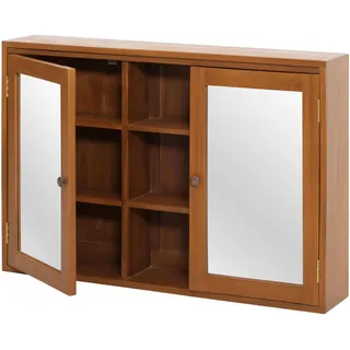 MCW Spiegelschrank Braun , Holz , 100x70x20 cm , Badezimmer, Badezimmerspiegel, Spiegelschränke