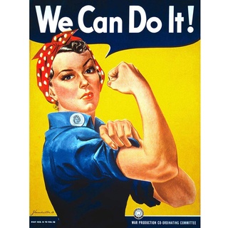 Wee Blue Coo War Second World We Can Do It Rosie Riveter Women USA Vintage Unframed Wall Art Print Poster Home Decor Premium