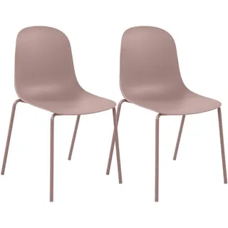 CLP Stapelstuhl 2er Set Kunststoff Pink , Metall , 51x85x55 cm , Esszimmer, Stühle