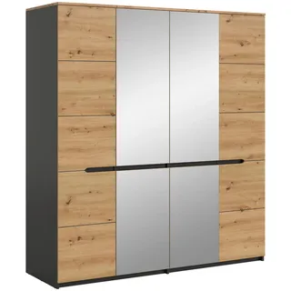 Möbel Boss Drehtürenschrank Canu 180 x 198 x 59 cm Artisan Eiche/Anthrazit