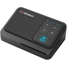 AVerMedia AS311 tragbarer USB-Konferenzlautsprecher mit Mikrofon – KI-Geräuschreduzierung, Echounterdrückung, kristallklare Kommunikation, ideal für Büro und Homeoffice - PC/Mac (Schwarz)