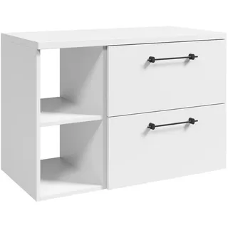 Badplaats Waschbeckenunterschrank Muro 2 Schubladen Weiß - 90 x 45 x 61 cm , Holz , Rechteckig , 90x61x45 cm , Badezimmer, Badmöbel, Unterschränke