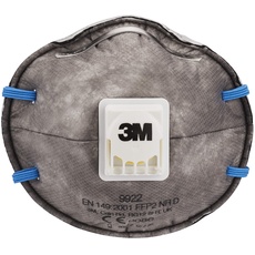 Bild von 9922C2, FFP2 Atemschutz-Maske, Partikelmaske für Farbstreich- und Maschinenschleifarbeiten, Schutzstufe FFP2, Grau, 2 Stück