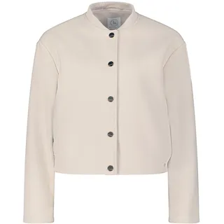 Jackenblazer BETTY & CO "Blouson mit Rippbündchen", Damen, Gr. 44, beige (bright cream melange), Obermaterial: 100% Polyester PES., Blazer Jackenblazer