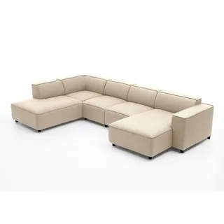Atlantic Home Collection Wohnlandschaft »Bulky U-Form« in U-Form und XXL Sitzfläche, modular aufgebaut,