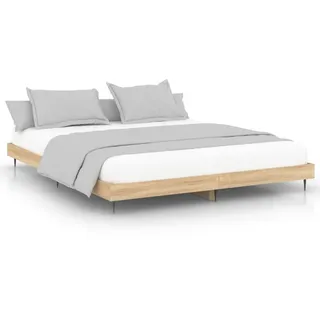 vidaXL Bettgestell ohne Matratze Sonoma-Eiche 120x200 cm Holzwerkstoff - Braun