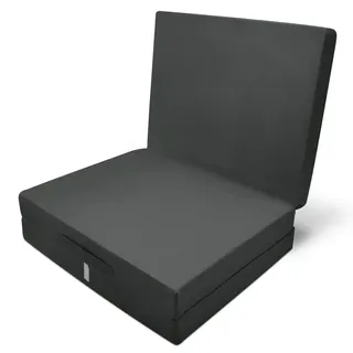 Beautissu Klappmatratze Campix 190/60/7 cm Anthrazit , Dunkelgrau , Textil , 60x7x190 cm , Schlafzimmer, Matratzen, Rollmatratzen & Faltmatratzen