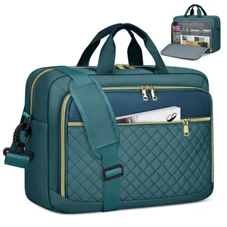 NEWHEY Laptoptasche 17,3 Zoll für Damen Laptop Aktentasche Computertasche Laptop Tasche Business Notebook Tasche Wasserdichte Schultertasche Umhängetasche für Geschäft Grün