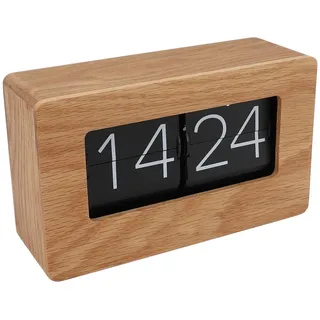 Qcwwy Flip-Uhr, Klassische Moderne Holz-Big-Flip-Schreibtischuhr, Interne Getriebeuhr, Automatische Flip-Uhr, Tischuhr, 24-Stunden-automatische Digitale Tischuhr für Wohnzimmer