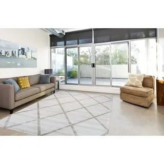 Teppich MY HOME "Blerina" Gr. 4, beige (creme, taupe), B:160cm H:13mm L:230cm, Viskose, Teppiche, Teppich, elegant glänzender Kurzflorteppich in Seiden-Optik