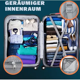 monzana Baseline Koffer-Set 3-tlg. grau/silber