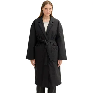 Tom Tailor Damen Steppmantel mit Gürtel,14482 - deep Black, XL