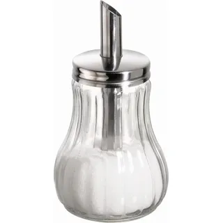 APS 40486 Zuckerdosierer, Ø 8 cm, Höhe 15 cm, 250 ml, Behälter aus Glas, Schraubdeckel aus Edelstahl