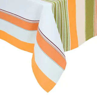 Butlers Tischdecke Supper Club 160x250 cm , Weiß, Orange , Textil , 160x300 cm , Heimtextilien, Wohntextilien, Tischwäsche, Tischdecken
