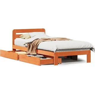 vidaXL Massivholzbett ohne Matratze 160x200 cm Kiefernholz - Braun