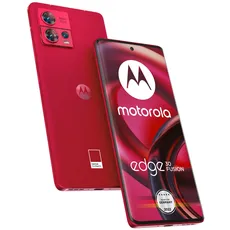 Motorola Moto Edge30 Fusion Smartphone (6,55'-FHD+-Display, 50-MP-Kamera, 8/128 GB, 4400 mAh, Android 12), Viva Magenta, inkl. Schutzcover u. Earbuds + KFZ-Adapter [Exklusiv bei Amazon]