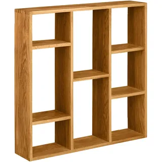 Wandregal , Eichefarben , Holz , Eiche , massiv , Holz , 70x70x15 cm , hängend , Holzmöbel, Holzregale, Wandregale Holz