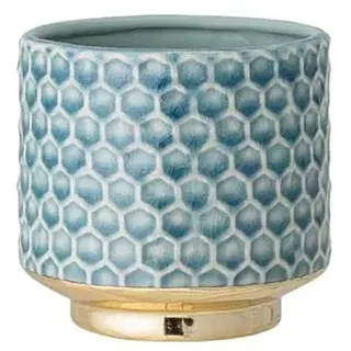 Nordring Retro Übertopf Vintage Pflanztopf für Zimmerplanzen, Sukkulenten Blumentopf Goldy S (10 cm ø), sky blue, Keramik