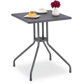Relaxdays Gartentisch 61 x 61 x 75 cm grau