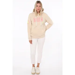 Hoodie ZWILLINGSHERZ "Limited Edition", Damen, Gr. L/XL, beige (hellbeige), Sweatware, Obermaterial: 50% Baumwolle, 50% Polyester, hüftlang, Rundhals, eingesetzt Rippbündchen mit Daumenlöchern, Sweatshirts Hoodie, Langarm, Kapuze, Anker Motiv, exklusiv bei Otto