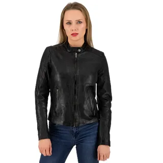 URBAN 5884 Damen Lederjacke, GIGI, Weich und eng Anliegend, Handgearbeitet, Schwarz, M