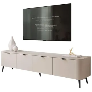 lookway Celeste TV-Lowboard 200x46,5x40 cm Schwarz/Holzwerkstoff