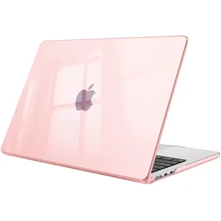 Fintie Schutzhülle kompatibel mit MacBook Air 34,5 cm (13,6 Zoll) (2024/2022) M3/M2 Chip, Hartschalenhülle zum Aufstecken für MacBook Air 13,6 Zoll Modell A3113 A2681, Rosa