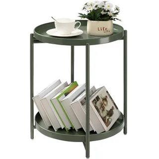 luxuskollektion 2-stöckiger Metall-Beistelltisch mit herausnehmbaren Tabletts für